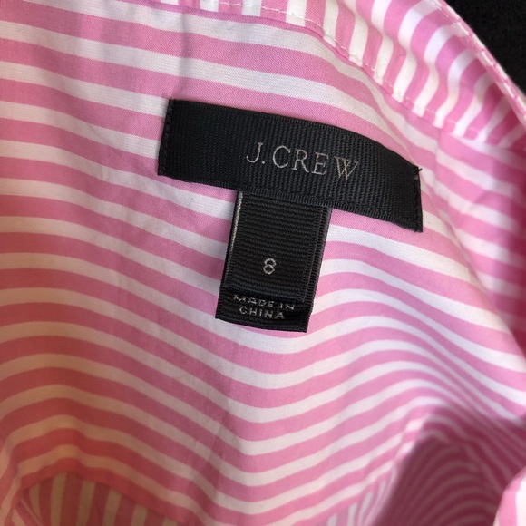 J. Crew Poplin Pink White Striped Bell-sleeve Top - Picture 6 of 8